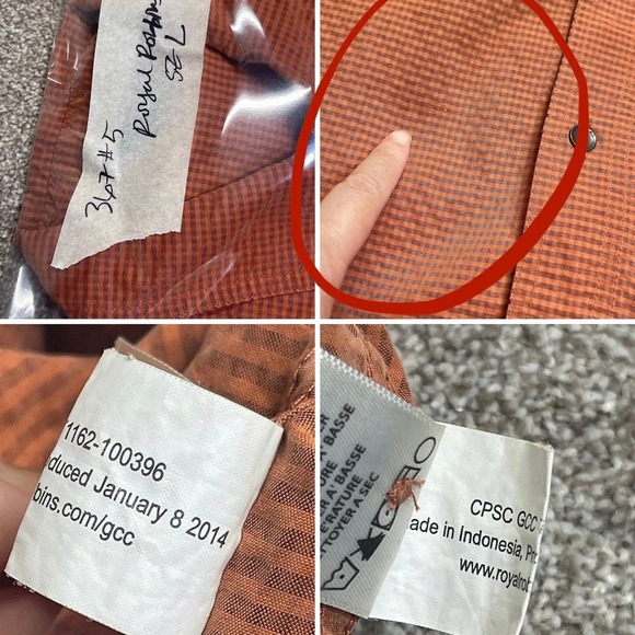 Royal Robbins men relaxed fit coupe short sleeve button up shirt sz Large hiking - Picture 10 of 11